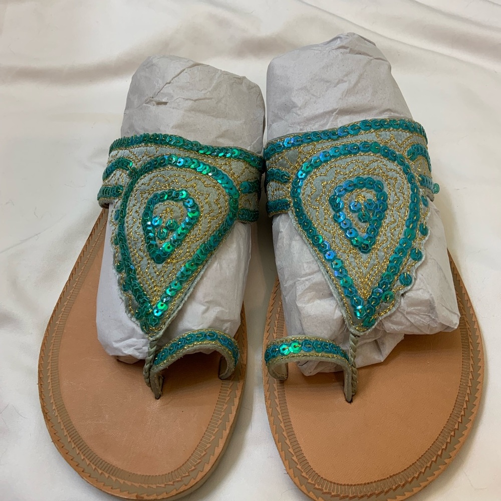 Report Blue Sequin Sandal